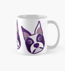 Boston Terrier Various Colorings Purple Angled Heads Mug