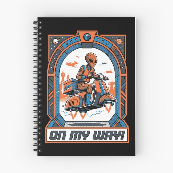 Item preview, Alien Delivery Guy Hover Scooter Retro Comic Graphic designed and sold by DuckOddity.