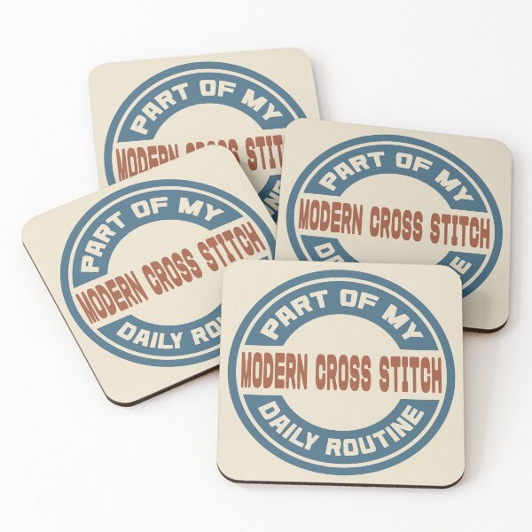 Item preview, Modern Cross Stitch – Part of My Daily Routine Retro Logo designed and sold by MOCOPOCO.