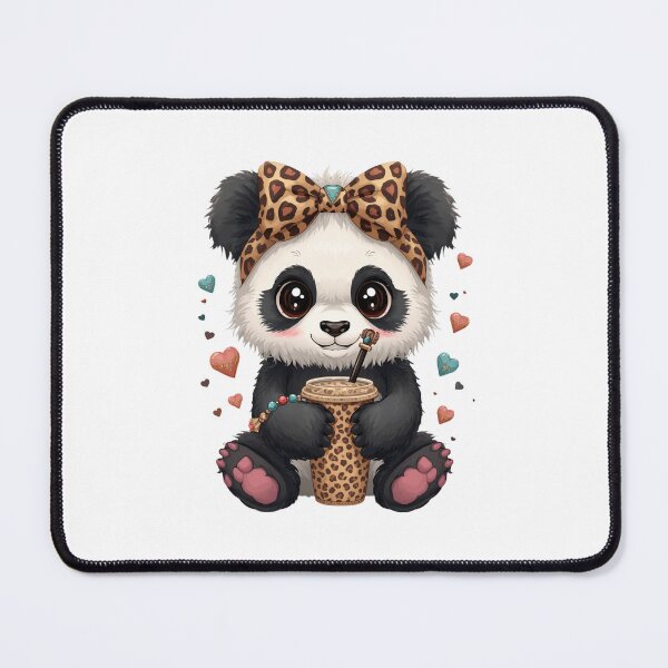 Item preview, Cute Leopard Print Panda Coffee Art designed and sold by Oddifys.