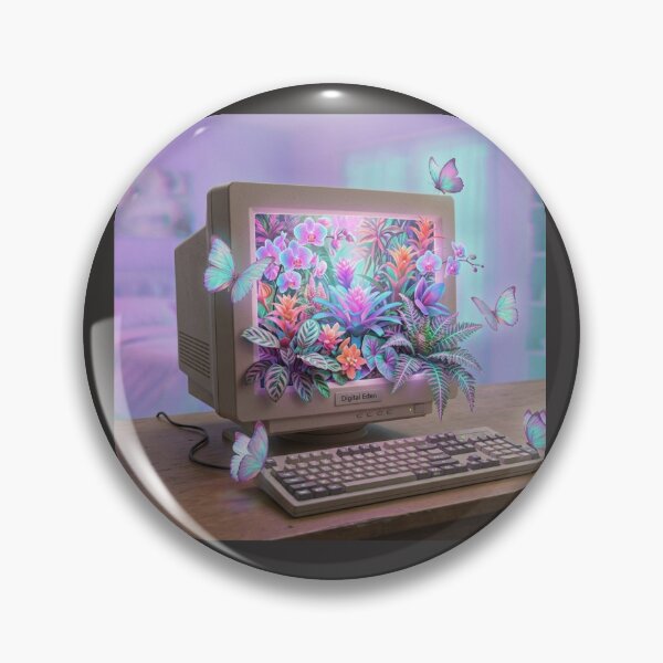 Item preview,  Digital Eden - Retro Computer Surreal Garden designed and sold by claudia6666.