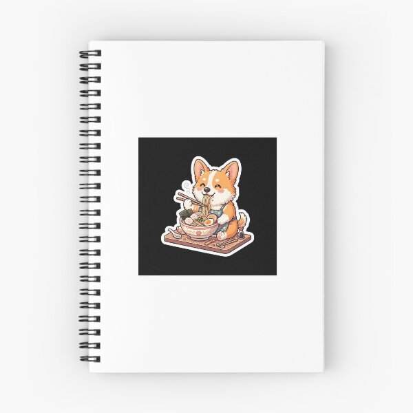 Item preview, Cute Kawaii Corgi Eating Ramen Japanese Noodle Sticker designed and sold by Ever Ether.
