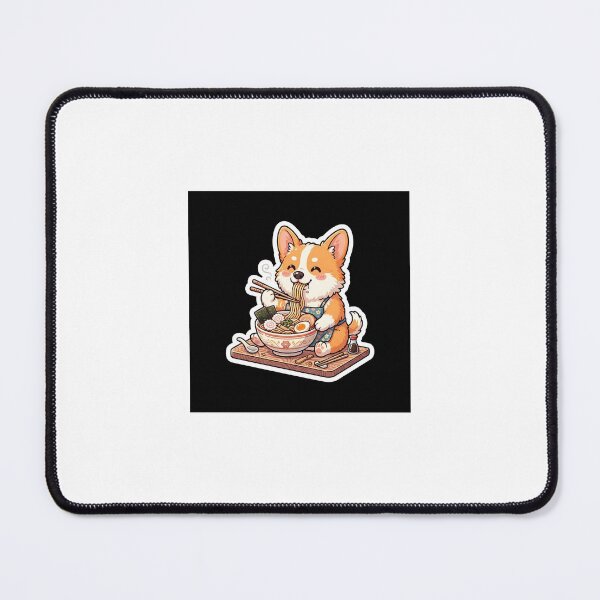 Item preview, Cute Kawaii Corgi Eating Ramen Japanese Noodle Sticker designed and sold by Ever Ether.