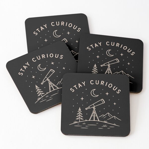Item preview, Stay Curious | Minimal Telescope & Night Sky T-Shirt | Stargazing Nature Line Art Design designed and sold by Stillpath Co..