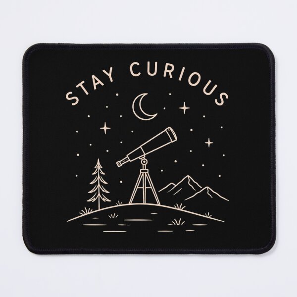 Item preview, Stay Curious | Minimal Telescope & Night Sky T-Shirt | Stargazing Nature Line Art Design designed and sold by Stillpath Co..