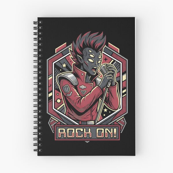 Aperçu de l'œuvre Graphisme de BD vintage : rockstar extraterrestre rétro chantant de la musique créée et vendue par DuckOddity.