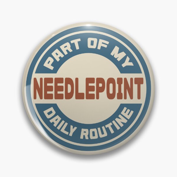 Item preview, Needlepoint – Part of My Daily Routine Retro Logo designed and sold by MOCOPOCO.