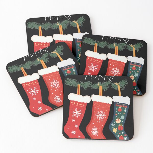 Item preview, Elegant Red Christmas Stockings Holiday Art designed and sold by VibeTees38.