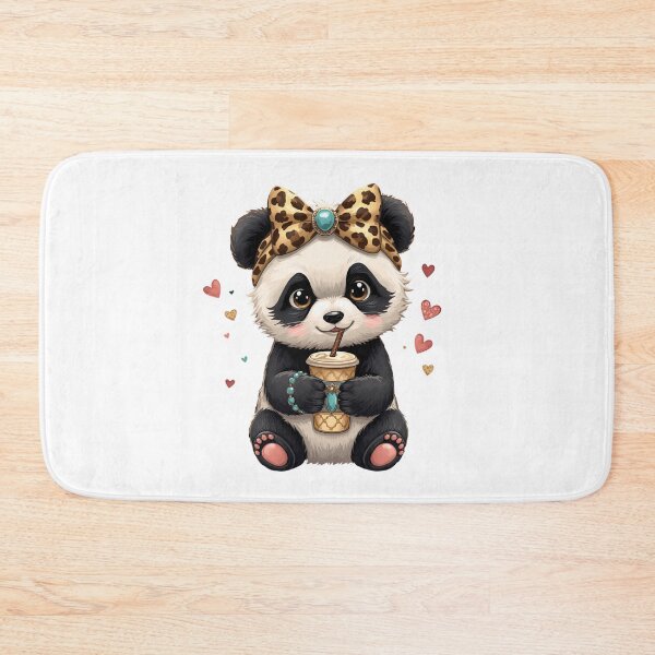 Item preview, Cute Leopard Panda Turquoise Coffee Art designed and sold by Oddifys.