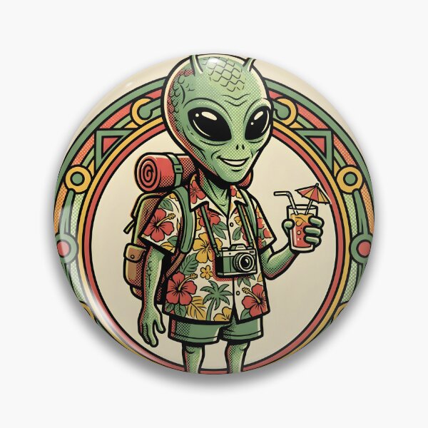 Item preview, Alien Tourist Hawaiian Shirt Aloha Space Retro Graphic designed and sold by DuckOddity.