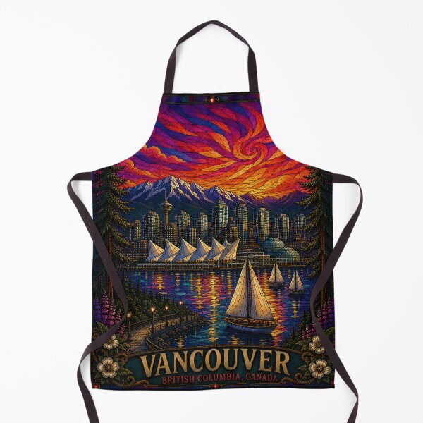 Item preview, Vancouver British Columbia Canada Stained Glass Travel Poster | Vintage City Wall Art designed and sold by Swanny's Custom T-shirt and Gift Designs.