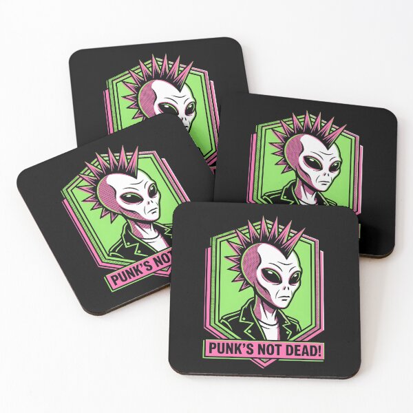 Item preview, Alien Punk Rocker Spiked Mohawk Punks Not Dead Graphic designed and sold by DuckOddity.
