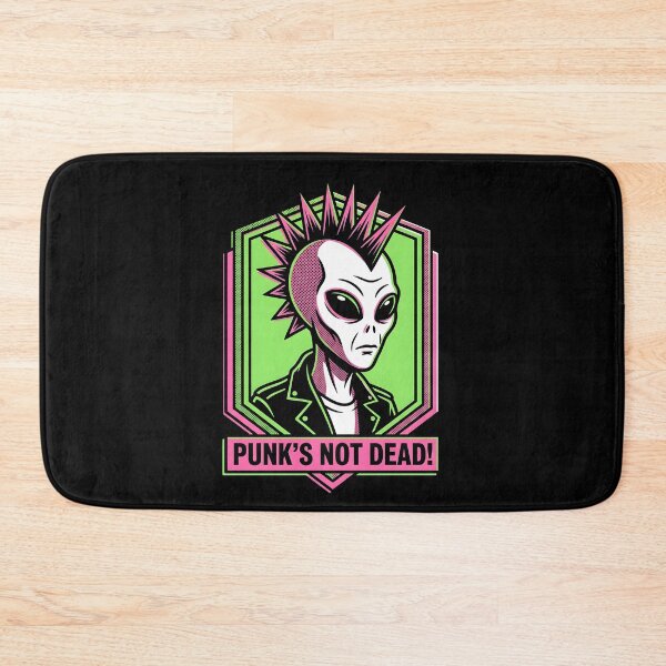 Item preview, Alien Punk Rocker Spiked Mohawk Punks Not Dead Graphic designed and sold by DuckOddity.