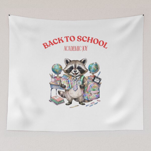 Item preview, Cute Watercolor Raccoon Student "BACK TO SCHOOL ACADEMIC JOY"  designed and sold by VibranPalette.