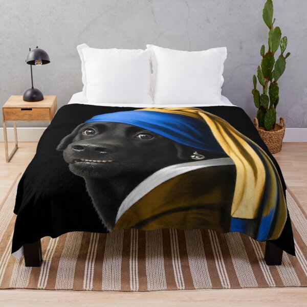 Item preview, Shy Black Labrador with a Pearl Earring designed and sold by AtlasMuseum.