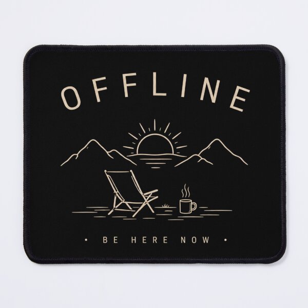 Item preview, Offline | Be Here Now Camping T-Shirt | Minimal Nature Escape Line Art designed and sold by Stillpath Co..