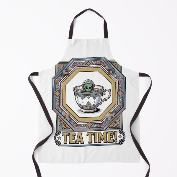 Item preview, Tiny Alien in Teacup Tea Time Retro Comic Graphic designed and sold by DuckOddity.