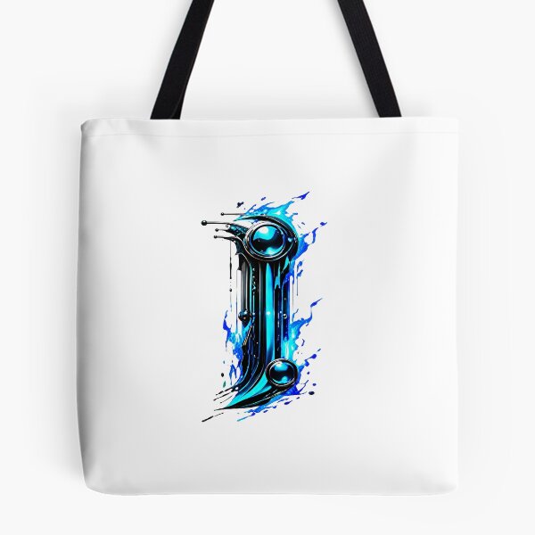 Item preview, AquaFlare Cipher The Teal Inferno Letter I designed and sold by BlissBlvdShop.