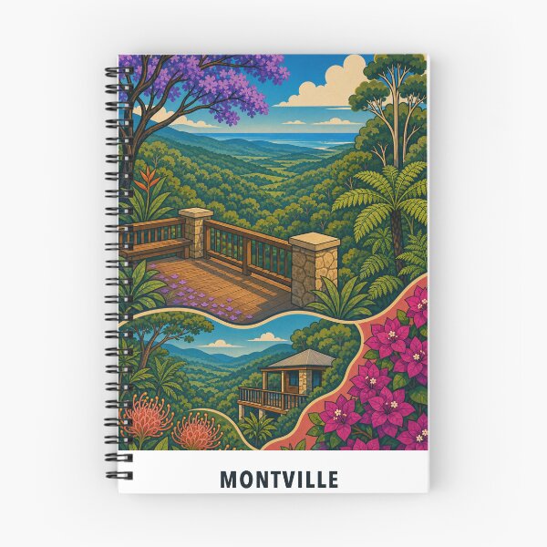 Item preview, Montville Hinterland Lookout Rainforest Jacaranda and Bougainvillea designed and sold by Print My Town.