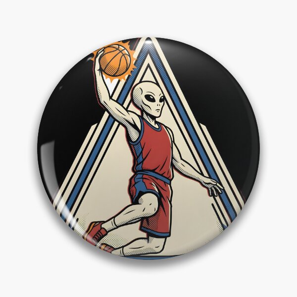 Item preview, Alien Basketball Player Slam Dunk Fly High Retro Graphic designed and sold by DuckOddity.
