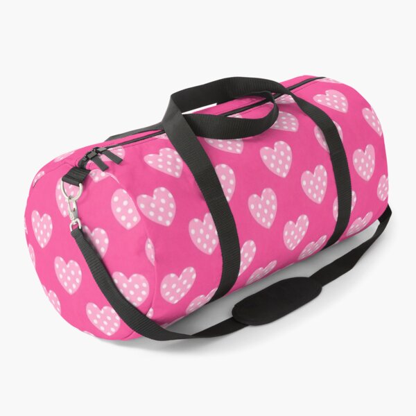 Item preview, Hot Pink Seamless Pattern with Polka Dot Hearts | Preppy Cute Digital Print designed and sold by PrincessJStudio.