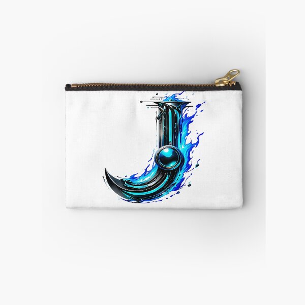 Item preview, AquaFlare Cipher The Teal Inferno Letter J designed and sold by BlissBlvdShop.