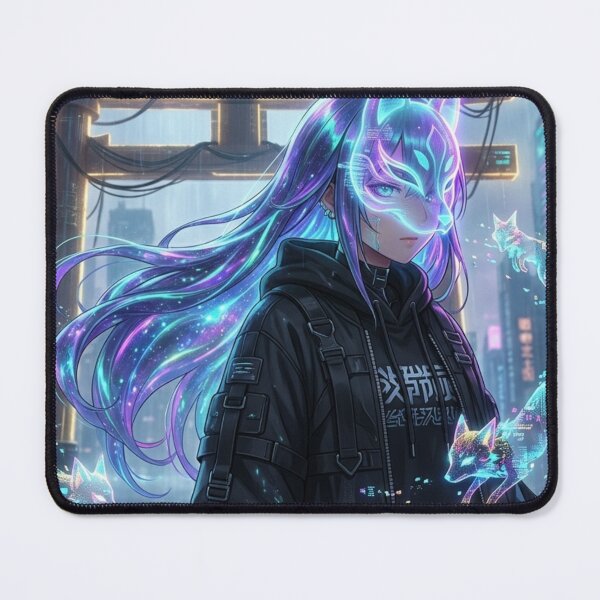 Item preview, Cyber-Kitsune Spirit - Digital Folklore Techwear designed and sold by claudia6666.