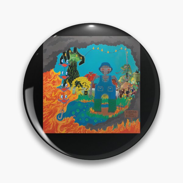 Item preview, Cyborg Fishing In Fire Surrealistic designed and sold by thetishirtbar.