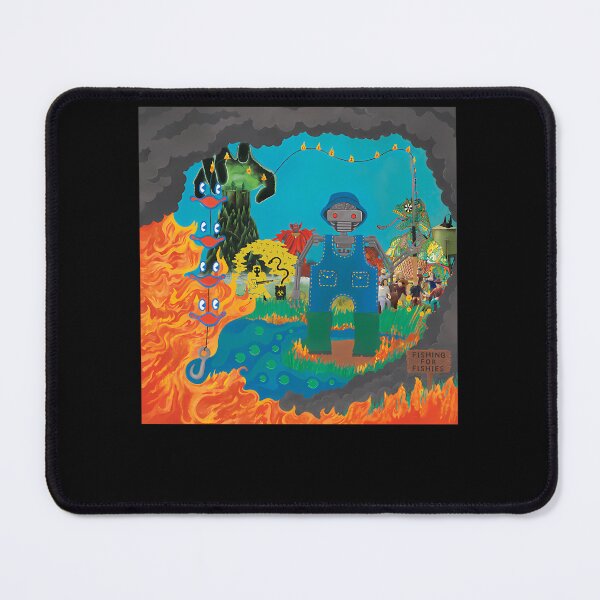 Item preview, Cyborg Fishing In Fire Surrealistic designed and sold by thetishirtbar.