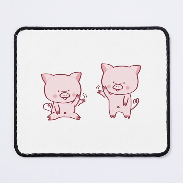 Item preview, Cute Pig Waving Kawaii Pink Piglet Pair Cartoon Illustration designed and sold by Ballooonfisher.