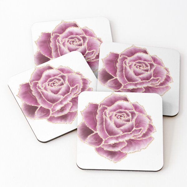 Item preview, Romantic Gift For Her Fancy Pink Rose with Gold Foil designed and sold by Christine Clayton.