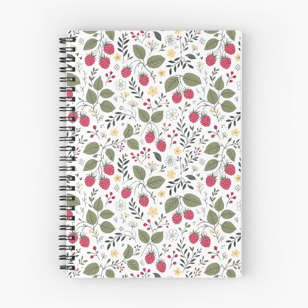 Item preview, Frambuesas y flores amarillas: un moderno estampado de superficie. designed and sold by TackyTime.