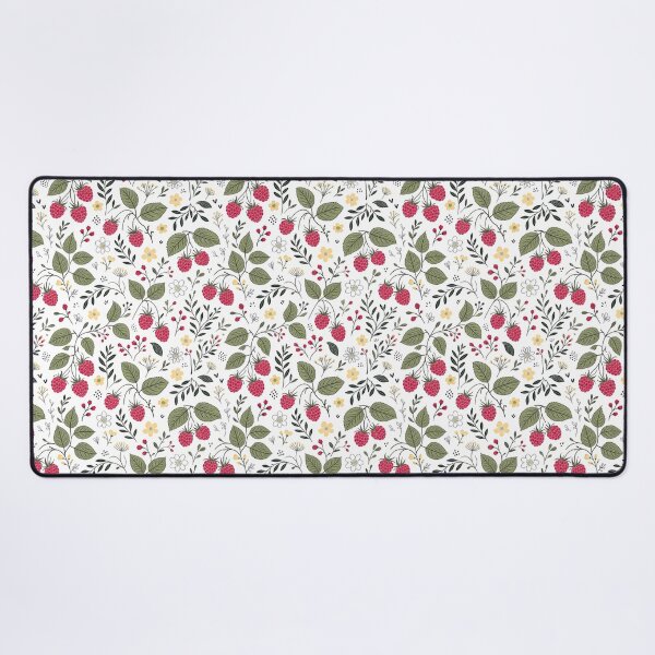 Item preview, Raspberries and Yellow Flowers Modern Surface Pattern designed and sold by TackyTime.