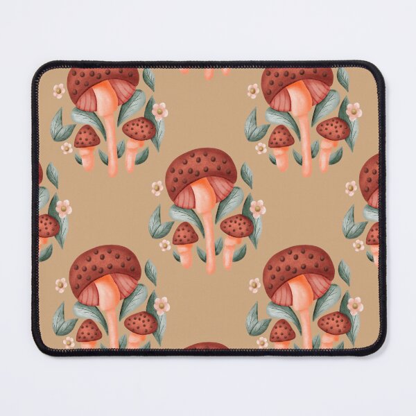 Item preview, Fall Mushrooms with Flowers and Leaves on a Light Beige Background designed and sold by Lavender Mint Graphics.