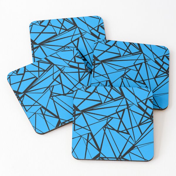 Item preview, Black lines on blue background geometry designed and sold by fuzzyfox.