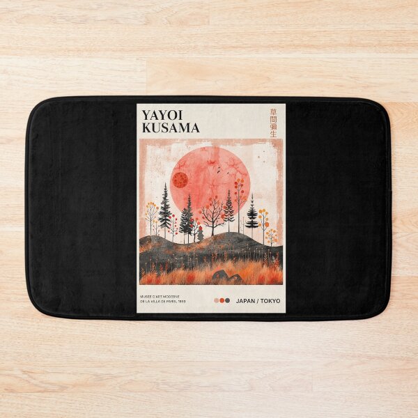 Item preview, Yayoi Kusama Red Sun Poster Print 1993 - Japanese Landscape Wall Art, Tokyo Red Moon Tree Silhouette Decor designed and sold by HappyGrandmaUB.