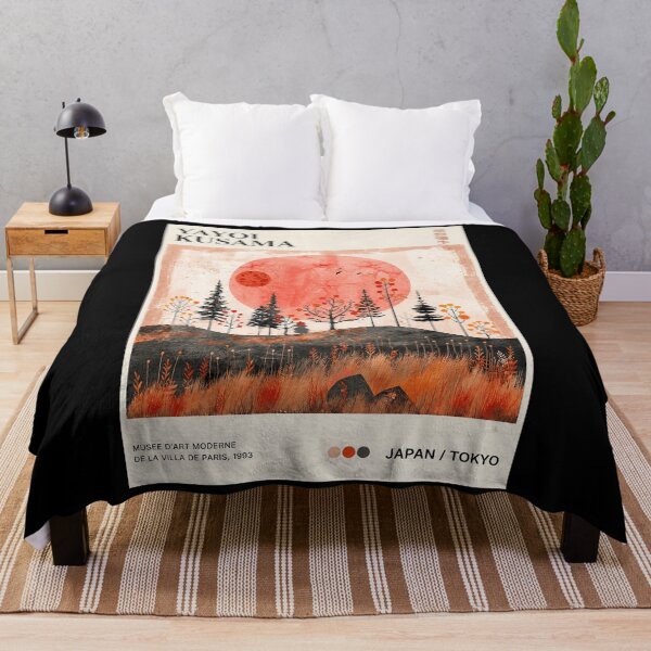 Item preview, Yayoi Kusama Red Sun Poster Print 1993 - Japanese Landscape Wall Art, Tokyo Red Moon Tree Silhouette Decor designed and sold by HappyGrandmaUB.