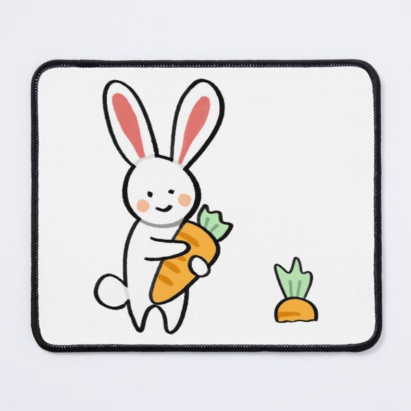 Artikelvorschau, Niedliches Kawaii-Kaninchen, weißes Kaninchen mit riesiger Karotte (Kunst) entworfen und verkauft von Ballooonfisher.