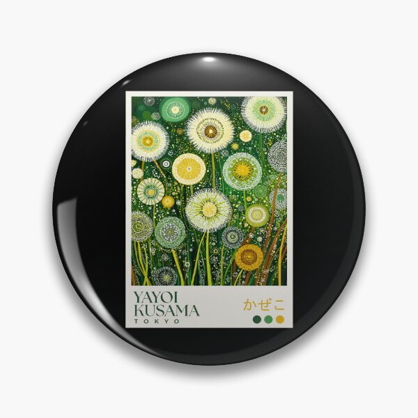 Item preview, Yayoi Kusama Dandelion Poster - Green Yellow Flower Polka Dot Wall Art Print, Tokyo Botanical Decor designed and sold by MorningJoco.