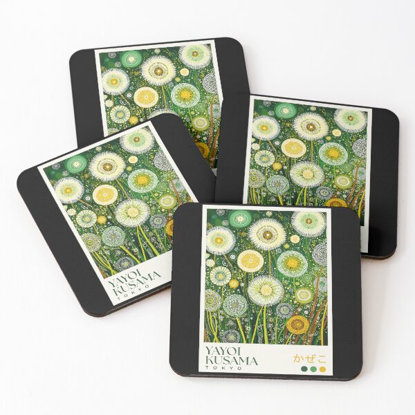 Item preview, Yayoi Kusama Dandelion Poster - Green Yellow Flower Polka Dot Wall Art Print, Tokyo Botanical Decor designed and sold by MorningJoco.