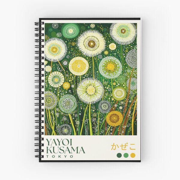 Item preview, Yayoi Kusama Dandelion Poster - Green Yellow Flower Polka Dot Wall Art Print, Tokyo Botanical Decor designed and sold by MorningJoco.