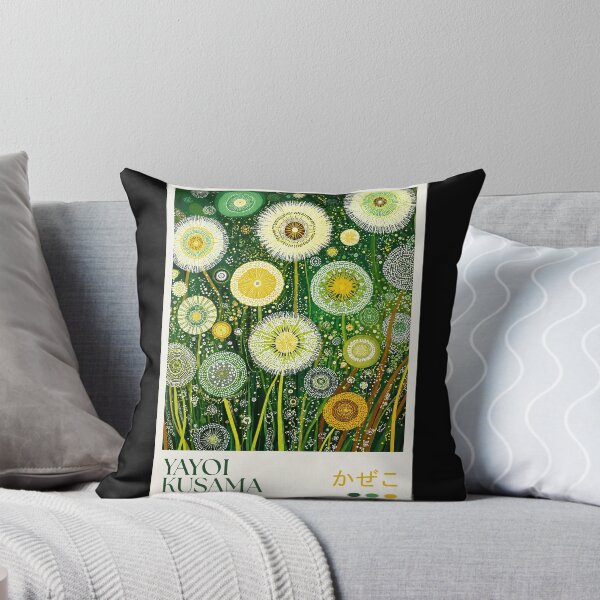 Item preview, Yayoi Kusama Dandelion Poster - Green Yellow Flower Polka Dot Wall Art Print, Tokyo Botanical Decor designed and sold by MorningJoco.