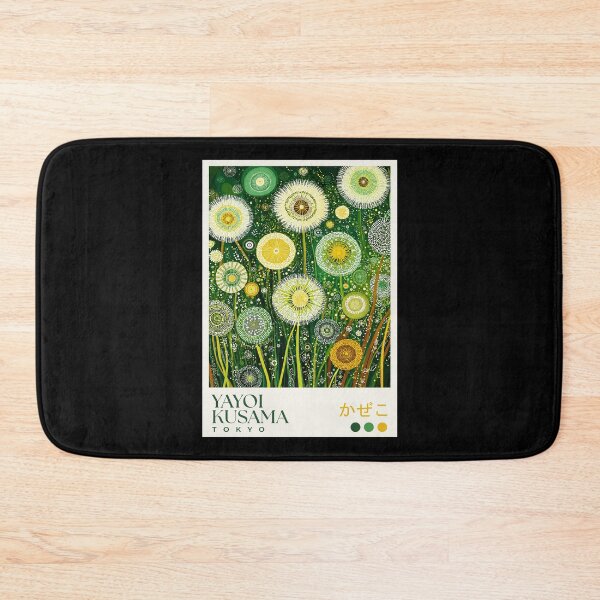 Item preview, Yayoi Kusama Dandelion Poster - Green Yellow Flower Polka Dot Wall Art Print, Tokyo Botanical Decor designed and sold by MorningJoco.