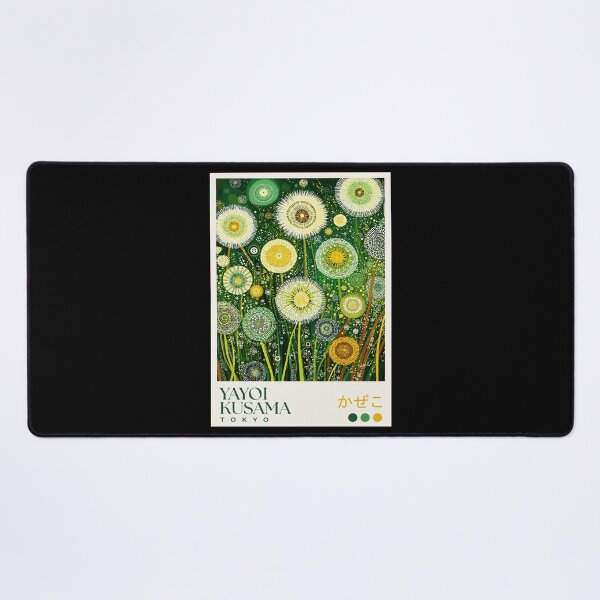 Item preview, Yayoi Kusama Dandelion Poster - Green Yellow Flower Polka Dot Wall Art Print, Tokyo Botanical Decor designed and sold by MorningJoco.