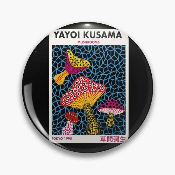Item preview, Yayoi Kusama Mushrooms Poster 1995 - Colorful Polka Dot Mushroom Wall Art Print, Tokyo Psychedelic Decor designed and sold by HappyGrandmaUB.