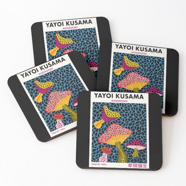 Item preview, Yayoi Kusama Mushrooms Poster 1995 - Colorful Polka Dot Mushroom Wall Art Print, Tokyo Psychedelic Decor designed and sold by HappyGrandmaUB.