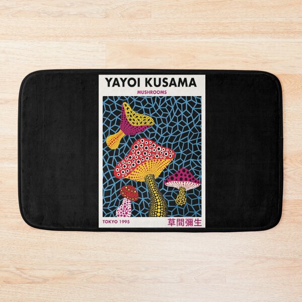 Item preview, Yayoi Kusama Mushrooms Poster 1995 - Colorful Polka Dot Mushroom Wall Art Print, Tokyo Psychedelic Decor designed and sold by HappyGrandmaUB.