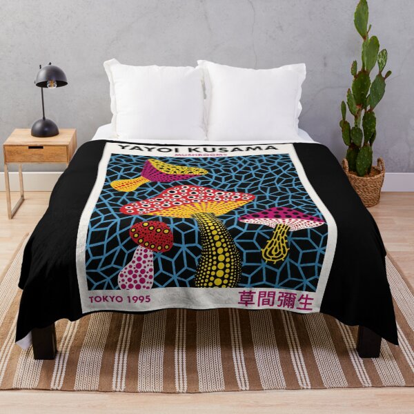 Item preview, Yayoi Kusama Mushrooms Poster 1995 - Colorful Polka Dot Mushroom Wall Art Print, Tokyo Psychedelic Decor designed and sold by HappyGrandmaUB.