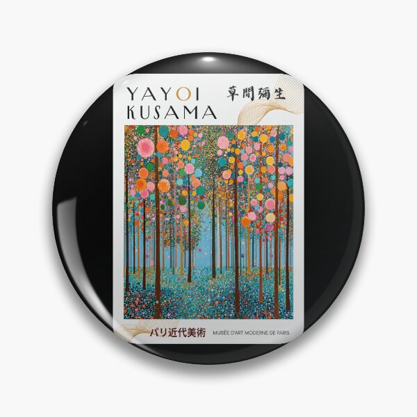 Item preview, Yayoi Kusama Colorful Polka Dot Forest Poster - Vibrant Tree Landscape Wall Art Print, Paris Museum Edition designed and sold by scrambledpeg.