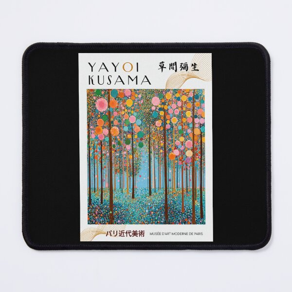 Item preview, Yayoi Kusama Colorful Polka Dot Forest Poster - Vibrant Tree Landscape Wall Art Print, Paris Museum Edition designed and sold by scrambledpeg.